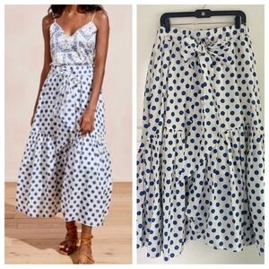 New! The Westside Ivory Miramar Polka Dot Maxi Skirt Size M/L 26983